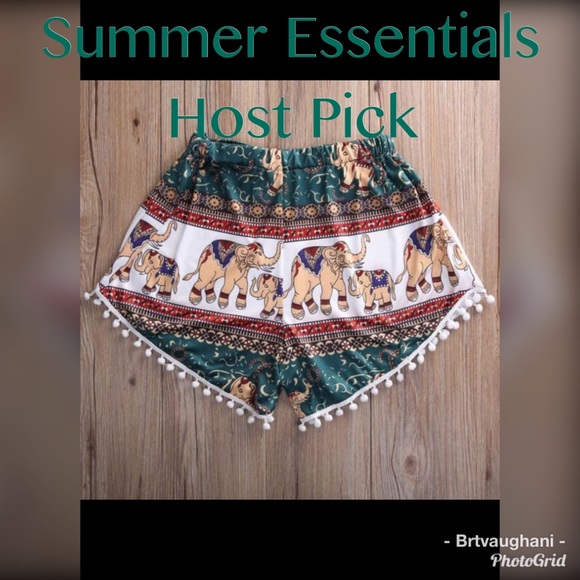 Pants - ♦️FINAL $♦️High waist elephant print shorts